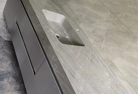 Gray integrated basin washbasin