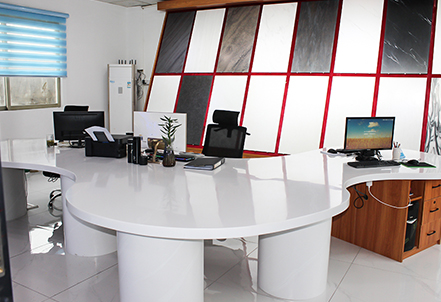 Artificial stone textured office desk